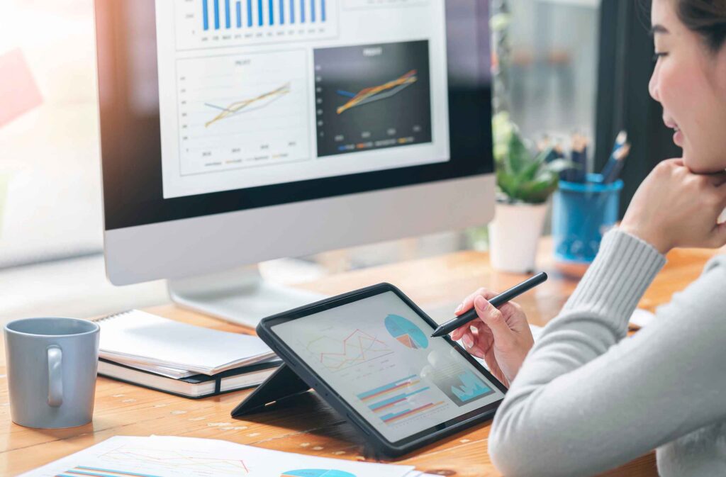 Business owner monitoring cash flow to maintain financial stability